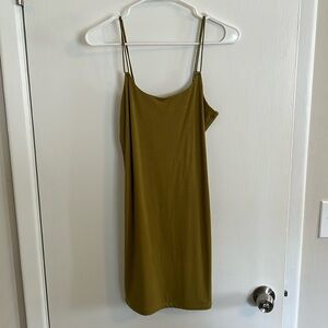 New Forever 21 Olive Green Fitted Knit Strap Dress